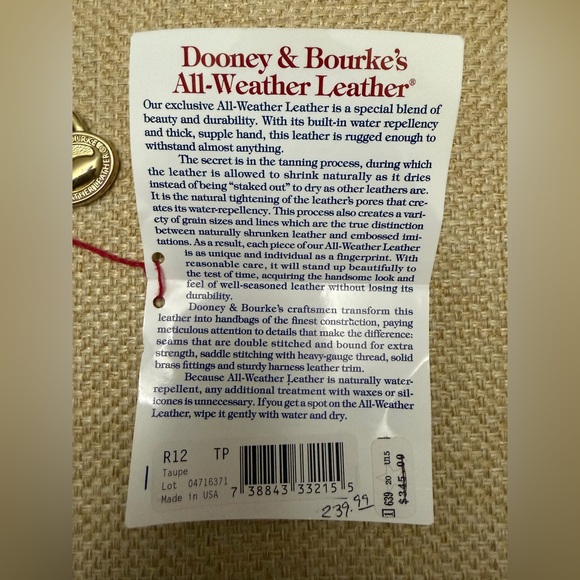 Dooney & Bourke Vintage New Tan Leather Briefcase Messenger bag - Picture 3 of 9